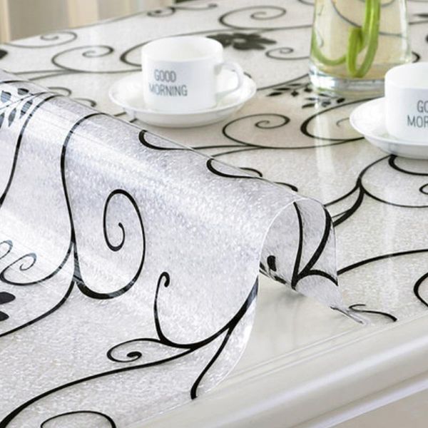 hazy прозрачный пвх скатерть водонепроницаемый прямоугольник таблицы крышка маслозащитные столовые ткани кухонные рисунки украшения дома wmt