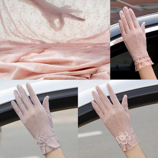 five fingers gloves womens summer uv protection lace touch screen non-slip driving mittens m7dd, Blue;gray
five fingers gloves womens summer uv protection lace touch screen non-slip driving mittens m7dd, Blue;gray