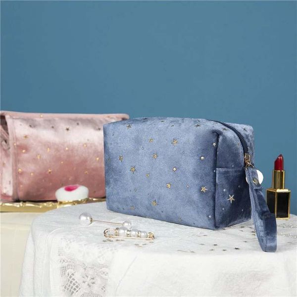 1 pc vintage women velvet cosmetic bag zipper gold star makeup bag solid color female travel make up pouch beauty case
1 pc vintage women velvet cosmetic bag zipper gold star makeup bag solid color female travel make up pouch beauty case