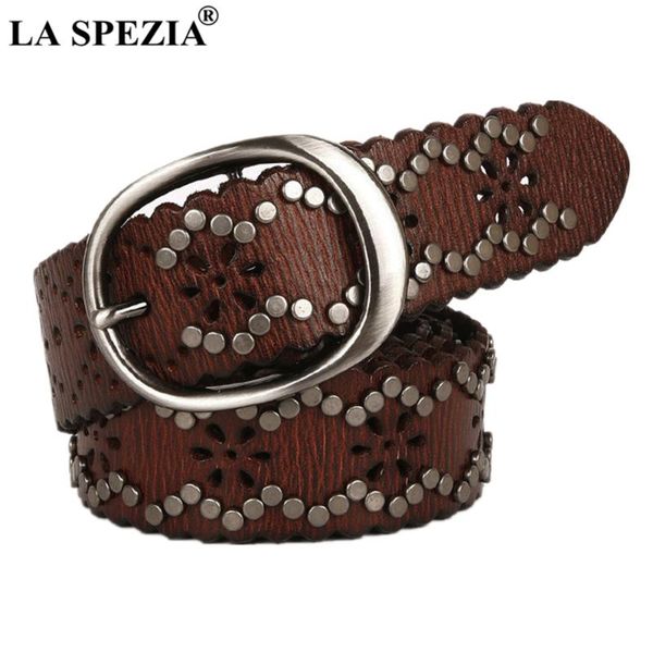 la spezia rivet belt punk real leather women belt buckle black coffee hip hop ladies rock waist belts 110cm 115cm, Black;brown
la spezia rivet belt punk real leather women belt buckle black coffee hip hop ladies rock waist belts 110cm 115cm, Black;brown