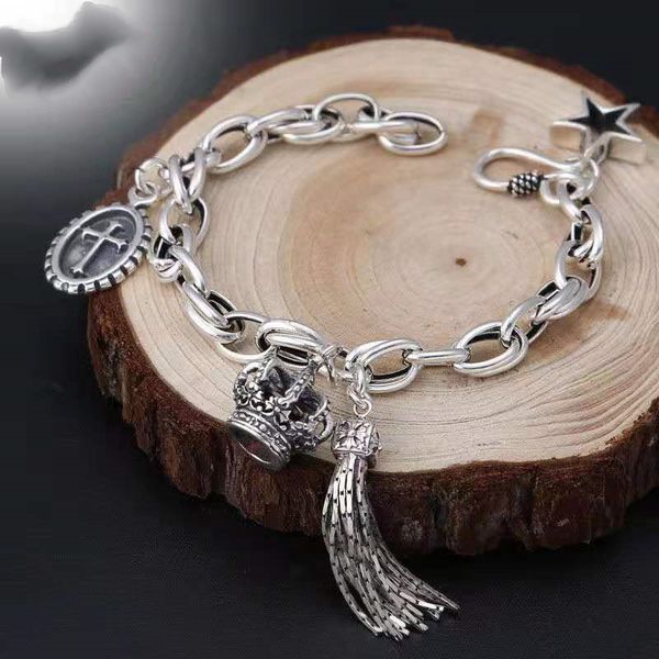 new creative bracelet for women and men, crown, five-pointed star, virgin mary head accessories fashion trend, ing, Black
new creative bracelet for women and men, crown, five-pointed star, virgin mary head accessories fashion trend, ing, Black
