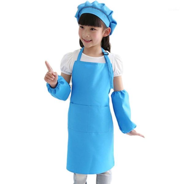 kids full apron bib set with pocket and hat sleeves craft kitchen chef cooking art children diy apparel blue1
kids full apron bib set with pocket and hat sleeves craft kitchen chef cooking art children diy apparel blue1