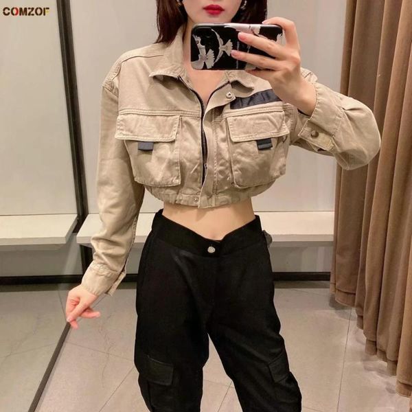 long sleeve crop women ins coats 2021 autumn denim short jackets hip hop streetwear clothing chaquetas mujer, Black;brown
long sleeve crop women ins coats 2021 autumn denim short jackets hip hop streetwear clothing chaquetas mujer, Black;brown