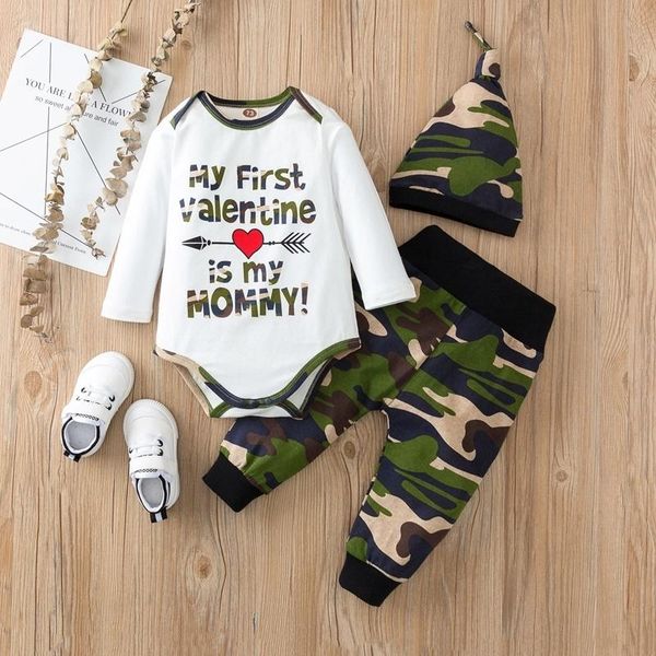 3pcs baby boy street style camouflage baby's sets long-sleeve romper infant clothing outfits, White
3pcs baby boy street style camouflage baby's sets long-sleeve romper infant clothing outfits, White
