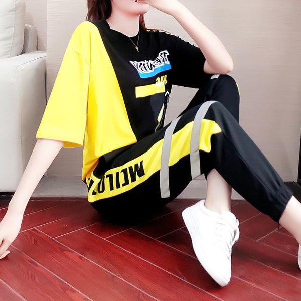 2020 sportswear fashionable summer new korean sports suit women's loose casual versatile sportswear two piece suit ins fashion 36scz, Gray
2020 sportswear fashionable summer new korean sports suit women's loose casual versatile sportswear two piece suit ins fashion 36scz, Gray