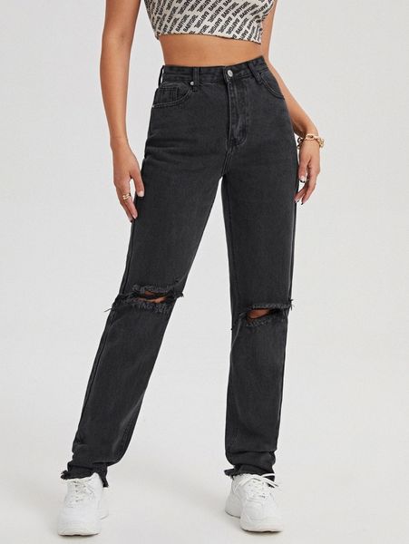 ripped high waist boyfriend jeans c6jp#, Blue 
ripped high waist boyfriend jeans c6jp#, Blue