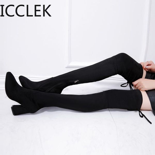 2020 New Flock Leather Women Over The Knee Boots Lace Up Sexy High Heels Autumn Woman Shoes Winter Women Boots, Black
2020 New Flock Leather Women Over The Knee Boots Lace Up Sexy High Heels Autumn Woman Shoes Winter Women Boots, Black