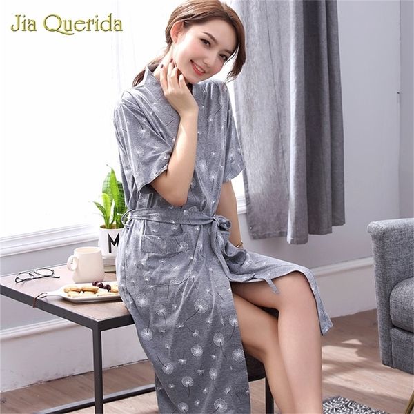 robes summer shorts cotton plus size peignoir femme sleepwear pijama mujer grey floral women home bathrobe y200429, Black;red
robes summer shorts cotton plus size peignoir femme sleepwear pijama mujer grey floral women home bathrobe y200429, Black;red