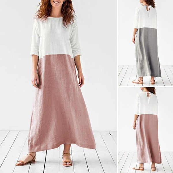 cotton casual autumn half sleeve dress loose zanzea women robe patchwork long maxi vestidos femme pockets sundress plus size 5xl, Black;gray
cotton casual autumn half sleeve dress loose zanzea women robe patchwork long maxi vestidos femme pockets sundress plus size 5xl, Black;gray