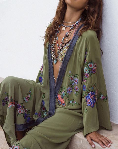 2021 new boho runway embroidered kimono front open waist contrasts long shirt dressed as beach summer dress 4ngr, White
2021 new boho runway embroidered kimono front open waist contrasts long shirt dressed as beach summer dress 4ngr, White