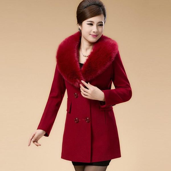 women's wool & blends quinquagenarian fashion autumn and winter clothing woolen overcoat medium-long outerwear, Black
women's wool & blends quinquagenarian fashion autumn and winter clothing woolen overcoat medium-long outerwear, Black