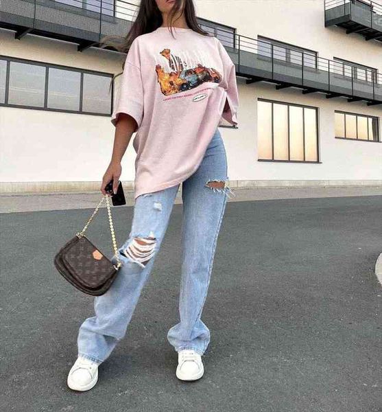 womens summer fashion ripped hole wash straight trousers jeans, Blue
womens summer fashion ripped hole wash straight trousers jeans, Blue