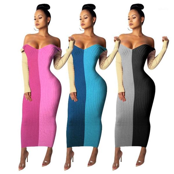 45q691 autumn winter women casual fashion solid patchwork strapless long sleeve dress vestidos plus size, Black;gray
45q691 autumn winter women casual fashion solid patchwork strapless long sleeve dress vestidos plus size, Black;gray