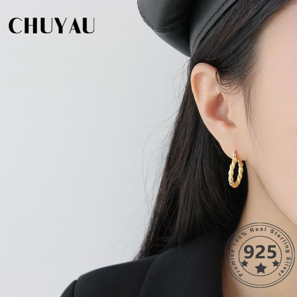 chuyau cool punk style 925 sterling silver twisted earrings for women gold circle hoops earrings fashion simple jewelry gift, Golden;silver
chuyau cool punk style 925 sterling silver twisted earrings for women gold circle hoops earrings fashion simple jewelry gift, Golden;silver