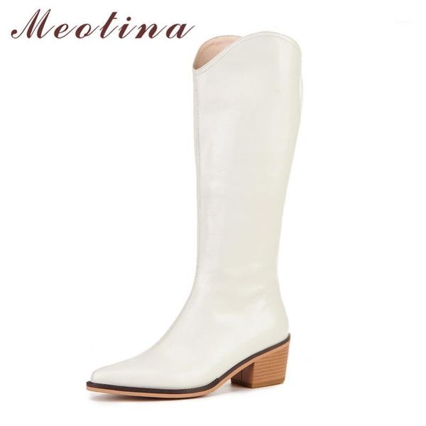 meotina westren boots women shoes genuine leather high heel knee high boots pointed toe zip block heels long autumn winter1, Black
meotina westren boots women shoes genuine leather high heel knee high boots pointed toe zip block heels long autumn winter1, Black