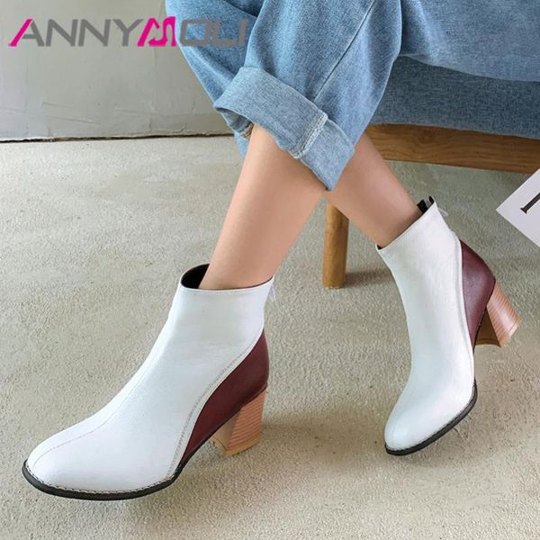 annymoli ankle boots woman high heel boots round toe chunky heel shoes zip short ladies autumn winter white black size 46
annymoli ankle boots woman high heel boots round toe chunky heel shoes zip short ladies autumn winter white black size 46