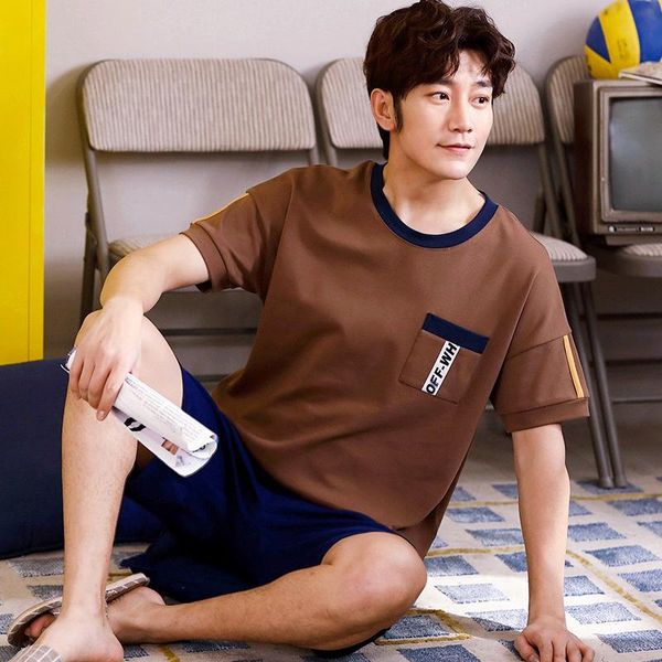 men's sleepwear summer nightgown pajamas suit short sleeve sleep set men o-neck nightwear t-shirt pants nighty pijamas robe nighties ho, Black;brown
men's sleepwear summer nightgown pajamas suit short sleeve sleep set men o-neck nightwear t-shirt pants nighty pijamas robe nighties ho, Black;brown