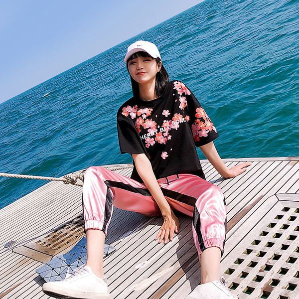 2021 new casual fashion female tender sports will see red net loose and thin foreign style nine stitches two-piece tidal pants eqkr, White
2021 new casual fashion female tender sports will see red net loose and thin foreign style nine stitches two-piece tidal pants eqkr, White