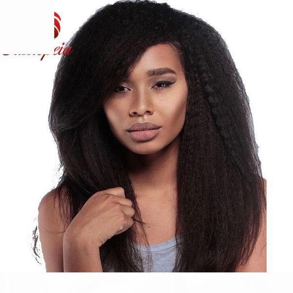 kinky straight indian virgin human hair lace front wigs for black women full lace wig with natural hairline glueless left part wig, Black;brown
kinky straight indian virgin human hair lace front wigs for black women full lace wig with natural hairline glueless left part wig, Black;brown