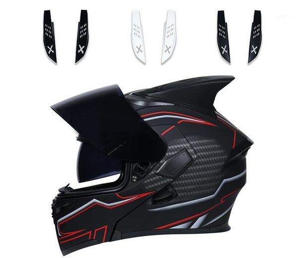 jiekai motorcycle helmet with personality horn/tail motorbike motocross fashion black moto helmet full face helmets casco1 
jiekai motorcycle helmet with personality horn/tail motorbike motocross fashion black moto helmet full face helmets casco1