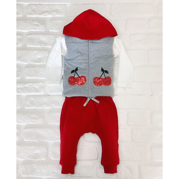 3 pieces set for baby girl hooded vest sweatshirt pants cherry fruit cute for girls 1021, White
3 pieces set for baby girl hooded vest sweatshirt pants cherry fruit cute for girls 1021, White