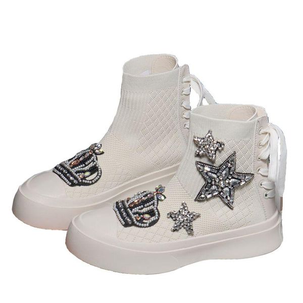 bling crown rhinestone sock ankle boots women platform martin boots 2020 stretch fabric autumn shoes woman botas de mujer, Black
bling crown rhinestone sock ankle boots women platform martin boots 2020 stretch fabric autumn shoes woman botas de mujer, Black