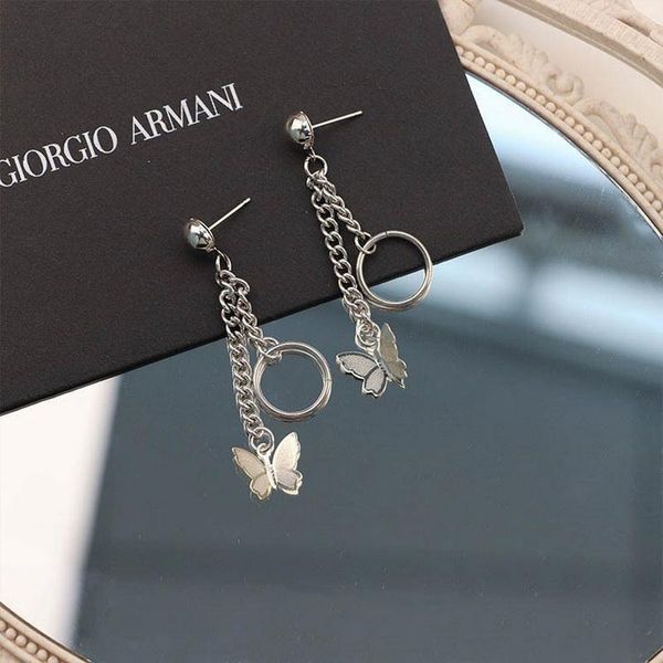 fashion korean women butterfly dangle drop earrings stainless steel earrings geometry heart pendientes mujer moda 2021 jewelry, Silver
fashion korean women butterfly dangle drop earrings stainless steel earrings geometry heart pendientes mujer moda 2021 jewelry, Silver
