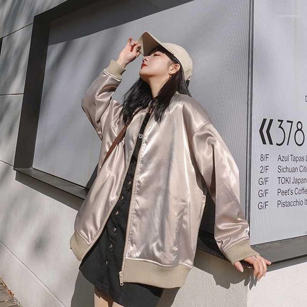 women's baseball clothing 2020 spring autumn new korean solid loose casual all-match jacket embroidered women's jacket w571, Black;brown
women's baseball clothing 2020 spring autumn new korean solid loose casual all-match jacket embroidered women's jacket w571, Black;brown