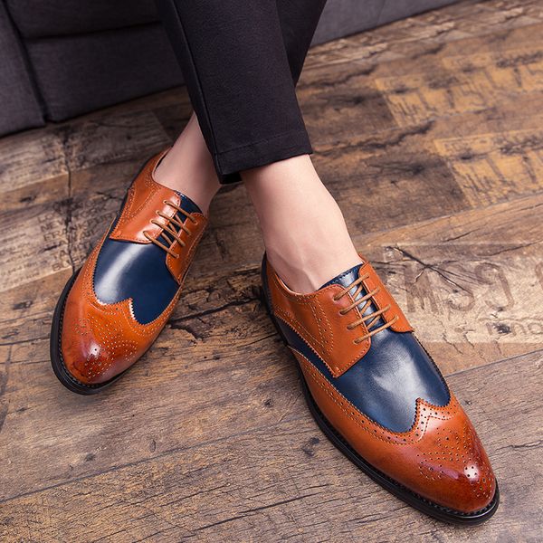 2020 new spring 2020 new brogue color matching plus size leather shoes mens fashion trend gentleman british style formal leather shoes, Black
2020 new spring 2020 new brogue color matching plus size leather shoes mens fashion trend gentleman british style formal leather shoes, Black
