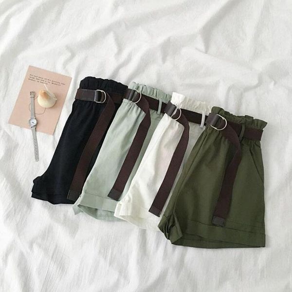 women's shorts fashion elastic high waist women summer 2021 elegant a-line loose wide leg with belt korean casual basic short1, White;black
women's shorts fashion elastic high waist women summer 2021 elegant a-line loose wide leg with belt korean casual basic short1, White;black