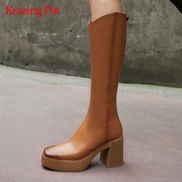 krazing pot 2020 new genuine leather winter shoes square toe platform super high heel catwalk knee-high boots l18, Black
krazing pot 2020 new genuine leather winter shoes square toe platform super high heel catwalk knee-high boots l18, Black