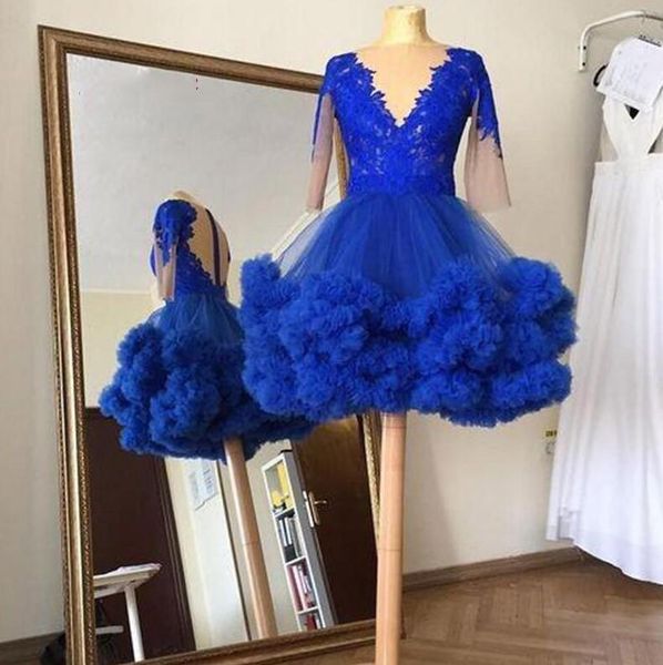charming royal blue short prom homecoming dresses with long sleeves 2021 lace ruffles tutu skirt v neck illusion back short evening gowns, Black
charming royal blue short prom homecoming dresses with long sleeves 2021 lace ruffles tutu skirt v neck illusion back short evening gowns, Black
