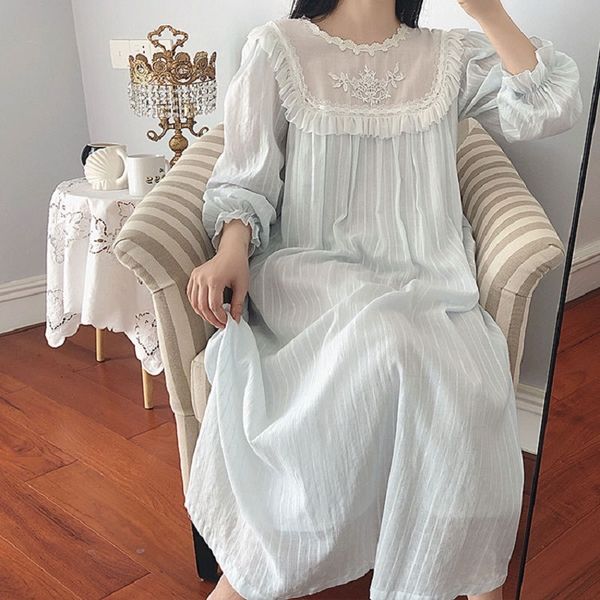 white lace cotton women's vintage long nightgowns autumn sleepwear elegant female night dress home wear 2219 201109, Black;red
white lace cotton women's vintage long nightgowns autumn sleepwear elegant female night dress home wear 2219 201109, Black;red