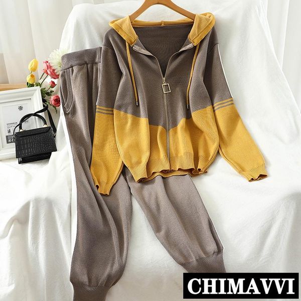 women's tracksuits korean fashion knit tracksuit students hooded zipper contrast color sweater coat casual pants 2 piece jogger women s, Gray
women's tracksuits korean fashion knit tracksuit students hooded zipper contrast color sweater coat casual pants 2 piece jogger women s, Gray