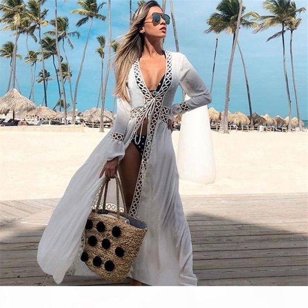 bohemian print cover-ups summer beach dress cotton tunic women beachwear swimsuit cover up long cardigan blouses bikini wrap sarongs, White;black