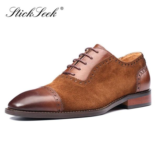 dress shoes luxury cow suede handmade formal semi brogues genuine leather pointed toe men's party oxfords for male mt102, Black
dress shoes luxury cow suede handmade formal semi brogues genuine leather pointed toe men's party oxfords for male mt102, Black