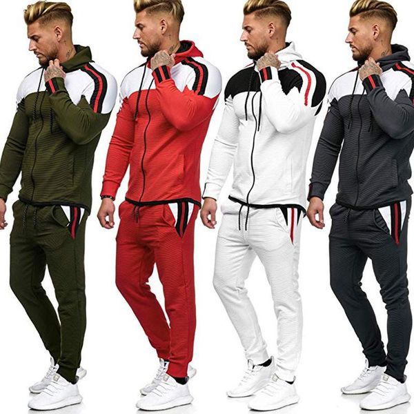 new spring and autumn fashion men's leisure sports suit color matching sweater 2 pieces men's zipper sports pants casual suit, Gray
new spring and autumn fashion men's leisure sports suit color matching sweater 2 pieces men's zipper sports pants casual suit, Gray