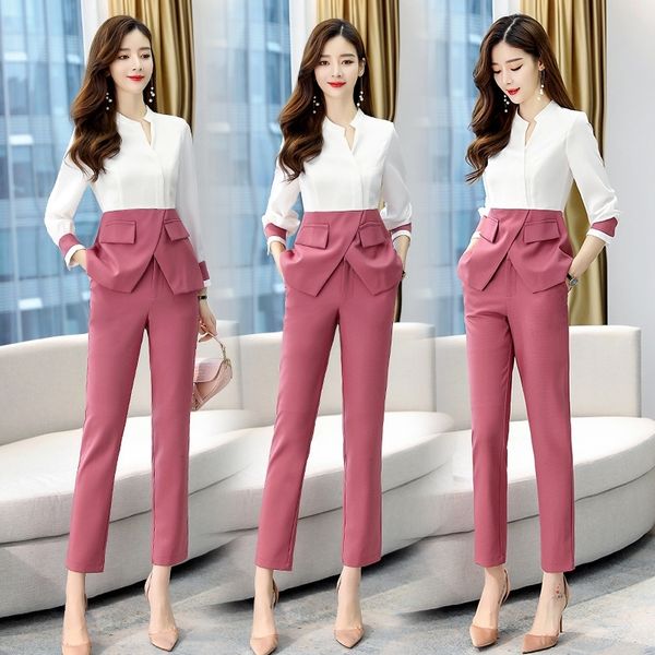 s5fmg women's piece 2020 fashion korean version of suit new color contrast stitching slim professional ol temperament two autumn suit f, Gray
s5fmg women's piece 2020 fashion korean version of suit new color contrast stitching slim professional ol temperament two autumn suit f, Gray