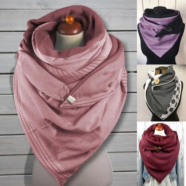 women winter warm large neck shawl wrap contrast color printing button scarf bib, Blue;gray
women winter warm large neck shawl wrap contrast color printing button scarf bib, Blue;gray