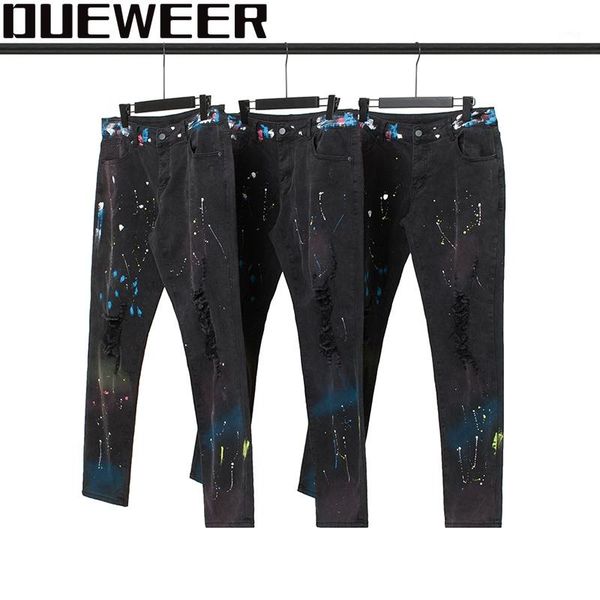 dueweer mens hip hop rainbow splash ink jeans slim fit knee elastic pleated jeans pants men biker denim trousers, Blue
dueweer mens hip hop rainbow splash ink jeans slim fit knee elastic pleated jeans pants men biker denim trousers, Blue