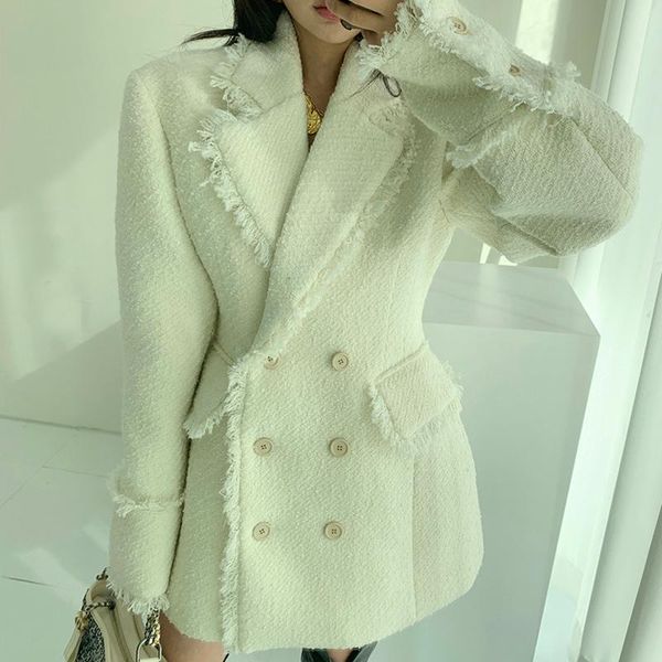 solid blazers black white notch collar long sleeve pocket double-breasted tessel chic women tessel tweeded vintage, White;black
solid blazers black white notch collar long sleeve pocket double-breasted tessel chic women tessel tweeded vintage, White;black