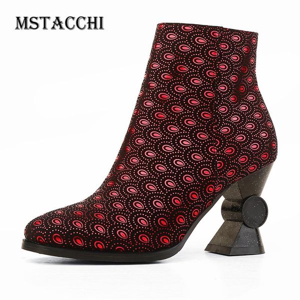 mstacchi women flock print strange heels short boots fashion girl pointed toe zipper knightly boots winter sewing comfort, Black
mstacchi women flock print strange heels short boots fashion girl pointed toe zipper knightly boots winter sewing comfort, Black