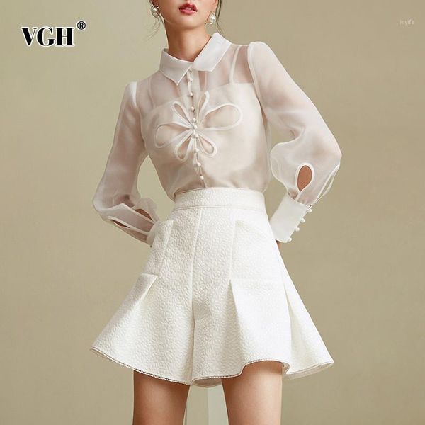 vgh casual hollow out shirts for women lapel lantern long sleeve perspective loose elegant blouses female fashion clothes style1, White
vgh casual hollow out shirts for women lapel lantern long sleeve perspective loose elegant blouses female fashion clothes style1, White