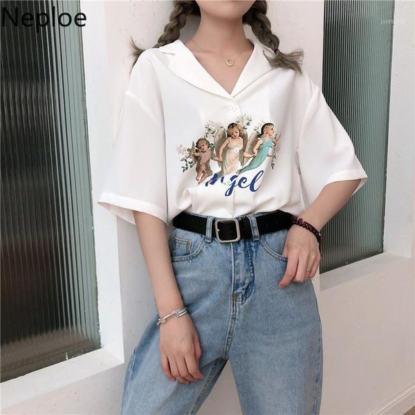 neploe 2020 summer short sleeve blouse vintage cartoon angle printed blusas single breasted notched collar blouses 591891, White
neploe 2020 summer short sleeve blouse vintage cartoon angle printed blusas single breasted notched collar blouses 591891, White