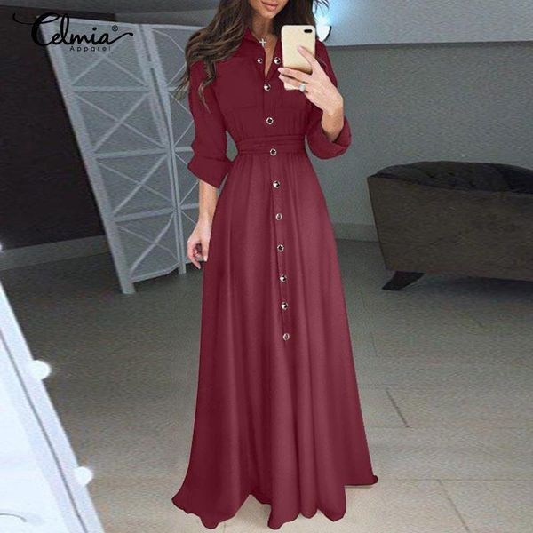 2020 elegant high waist belted dress women solid office long sleeve shirt dresses celmia lapel buttons loose long maxi robe 5xl, Black;gray
2020 elegant high waist belted dress women solid office long sleeve shirt dresses celmia lapel buttons loose long maxi robe 5xl, Black;gray