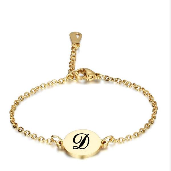 charm bracelets fashion golden stainless steel round bracelet with letters initial women, Golden;silver
charm bracelets fashion golden stainless steel round bracelet with letters initial women, Golden;silver
