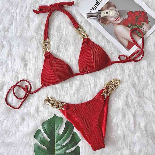 rhinestone bikini halter solid red push up pad metal chain swimsuit brazilian bathers bathing suit thong swimwear biquini, White;black
rhinestone bikini halter solid red push up pad metal chain swimsuit brazilian bathers bathing suit thong swimwear biquini, White;black