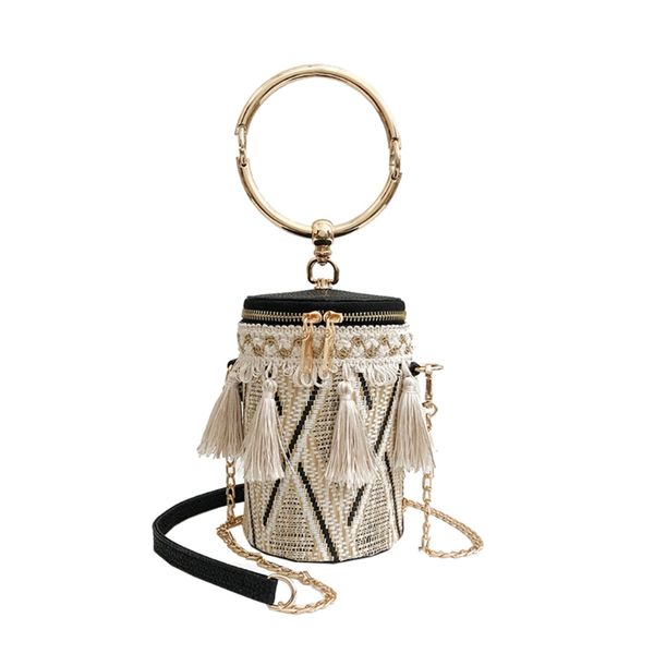 women bucket barrel straw bag woven crossbody bags metal handle shoulder tote evening handbag
women bucket barrel straw bag woven crossbody bags metal handle shoulder tote evening handbag