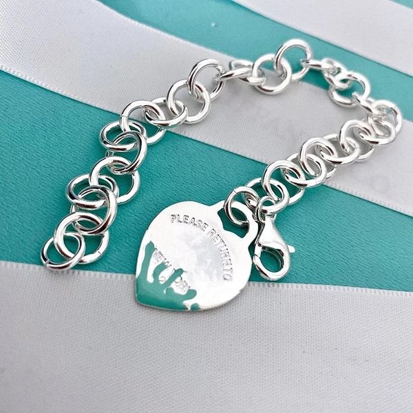 tiff original 925 silver blue heart-shaped round bead bracelet is suitable for women in social occasions, Black 
tiff original 925 silver blue heart-shaped round bead bracelet is suitable for women in social occasions, Black