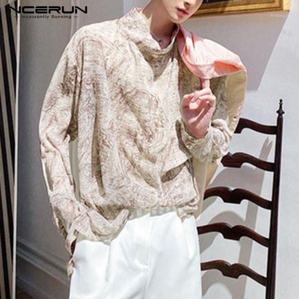 men's t-shirts incerun fashion men's t shirt printed streetwear turtleneck 2021 casual tee long sleeve chic loose camiseta mascul, White;black
men's t-shirts incerun fashion men's t shirt printed streetwear turtleneck 2021 casual tee long sleeve chic loose camiseta mascul, White;black
